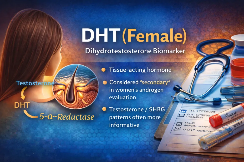 DHT Female Lab Test Meaning Dihydrotestosterone Biomarker DHT Female Lab Test Meaning Dihydrotestosterone Biomarker